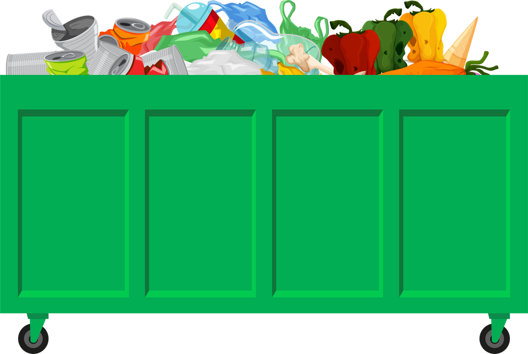 A green garbage collecting